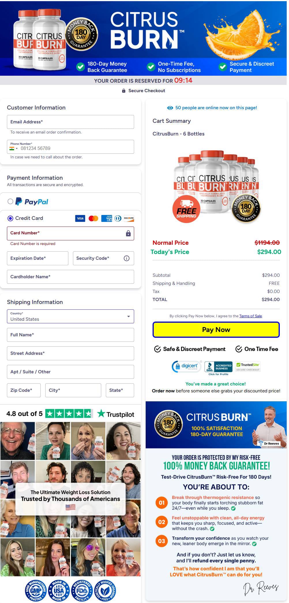 Citrus Burn™ Order